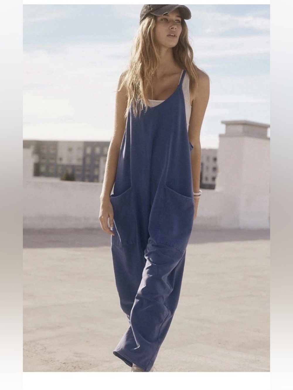 FP Movement Hot Shot Jumpsuit Pants Free People Blue Supernova Size S